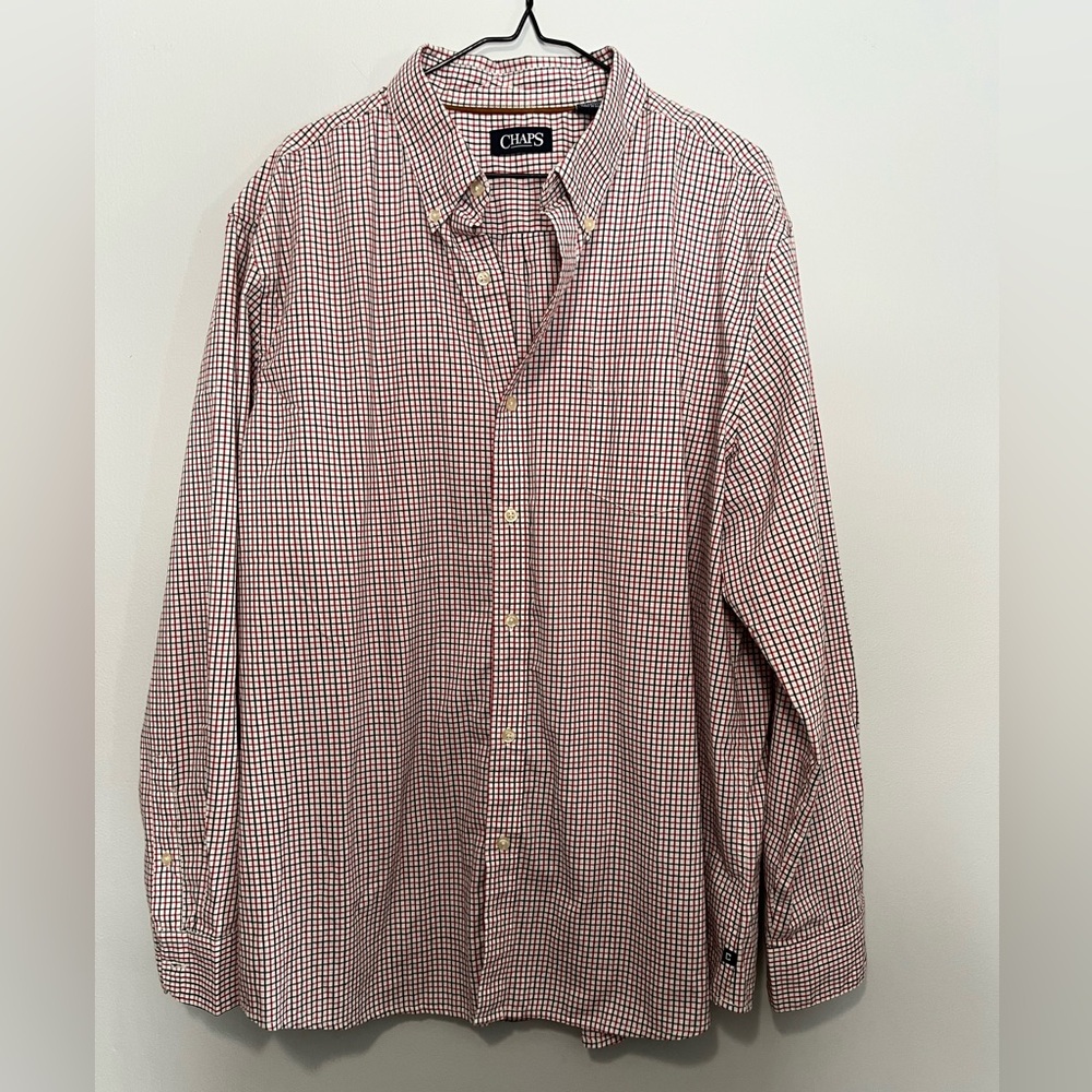 Chaps Men's Red XL Checkered Shirt
